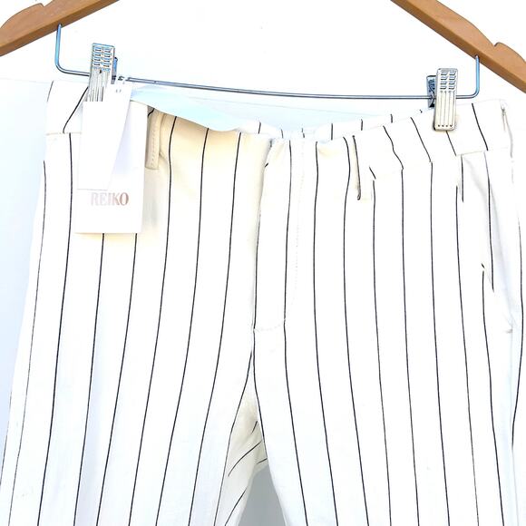 New Anthropologie Reiko Cigarette Fit Lizzy Fancy Pants White Striped 27 - Picture 6 of 11